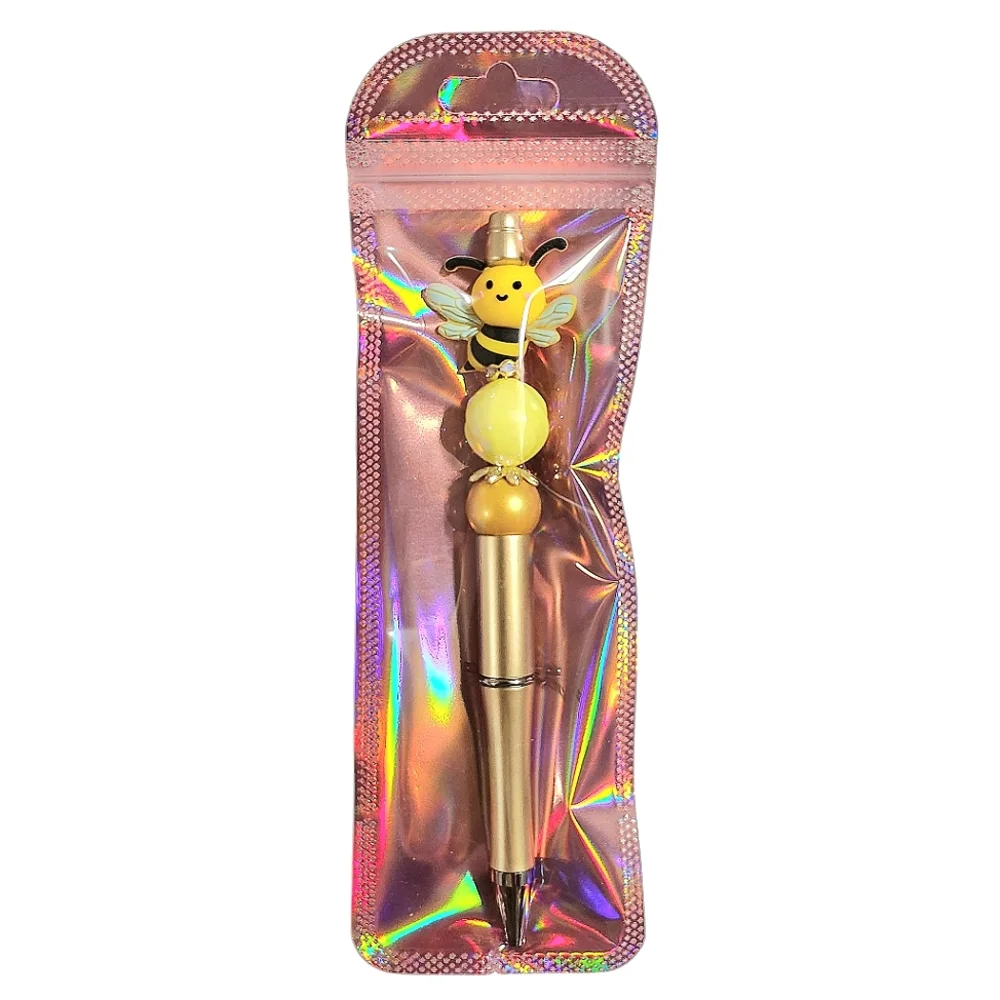 Bumble Bee Beaded Ballpoint Twist Pen Yellow Topper